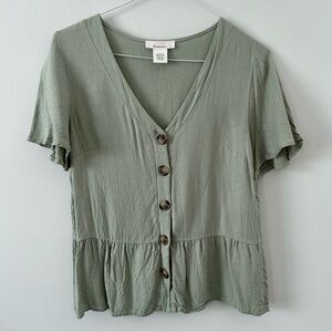 Sage Green Button blouse